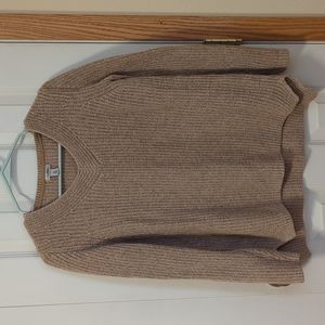LLBean V-neck Sweater Fisherman Knit